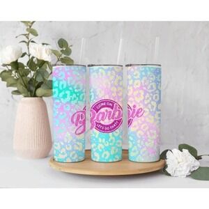 Come on Barbie, Let's go Party, Leopard Print - 20oz Skinny Tumbler